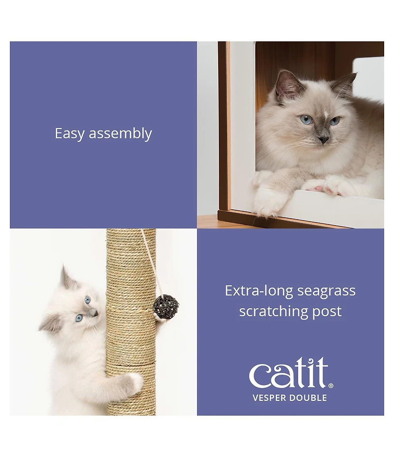 Vesper Cat Furniture, V-Double, Walnut