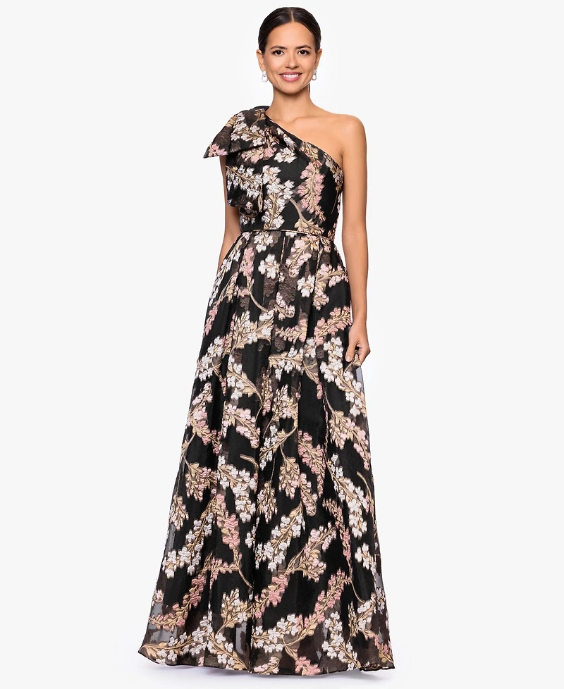 Betsy & Adam Women's One-Shoulder Dress