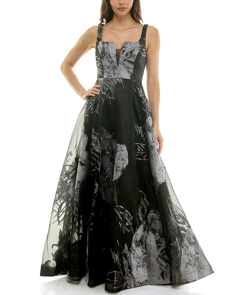 Taylor Women's Printed V-Neck Maxi Dress