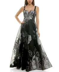 Taylor Women's Printed V-Neck Maxi Dress