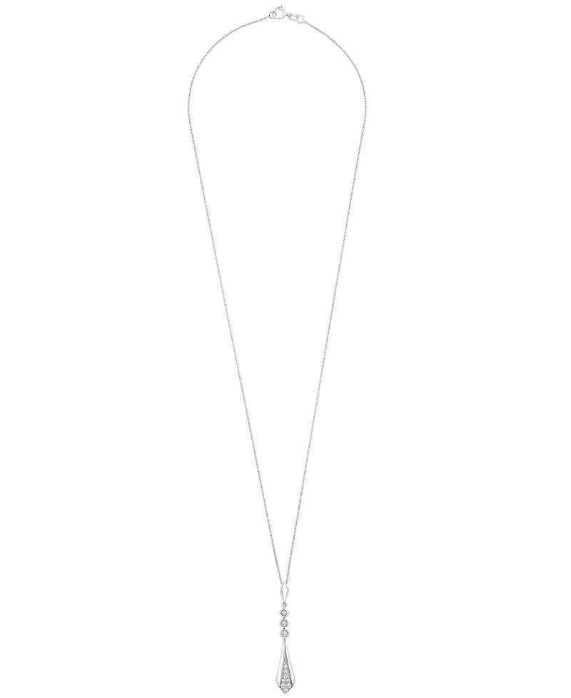 Wrapped Love Diamond Flare Linear 18" Pendant Necklace (1/4 ct. t.w.) 14k Gold, Exclusively at Macy's