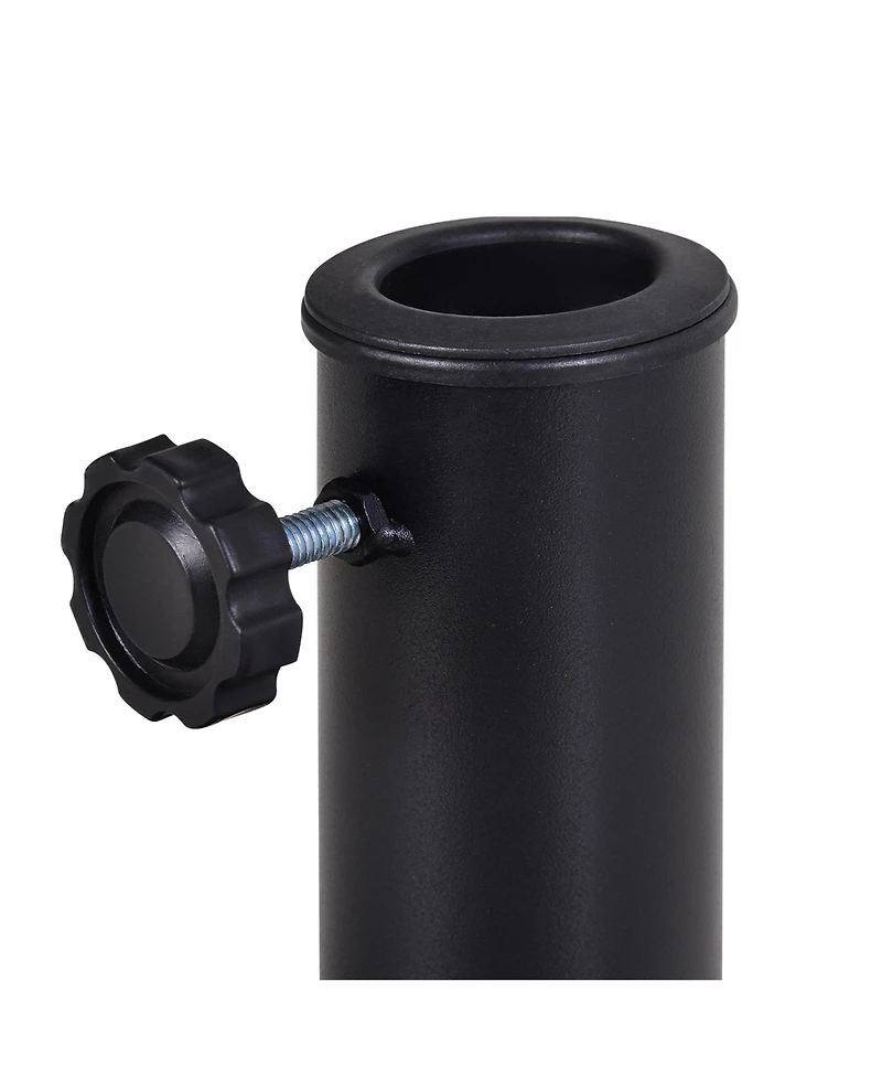 Outsunny 20lbs Half Round Patio Umbrella Base Outdoor Decorative Resin Parasol Stand Holder for 1.5"Dia, 1.9"Dia Pole, for Lawn, Deck, Backyard