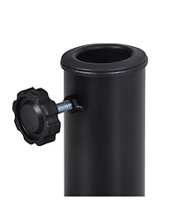 Outsunny 20lbs Half Round Patio Umbrella Base Outdoor Decorative Resin Parasol Stand Holder for 1.5"Dia, 1.9"Dia Pole, for Lawn, Deck, Backyard