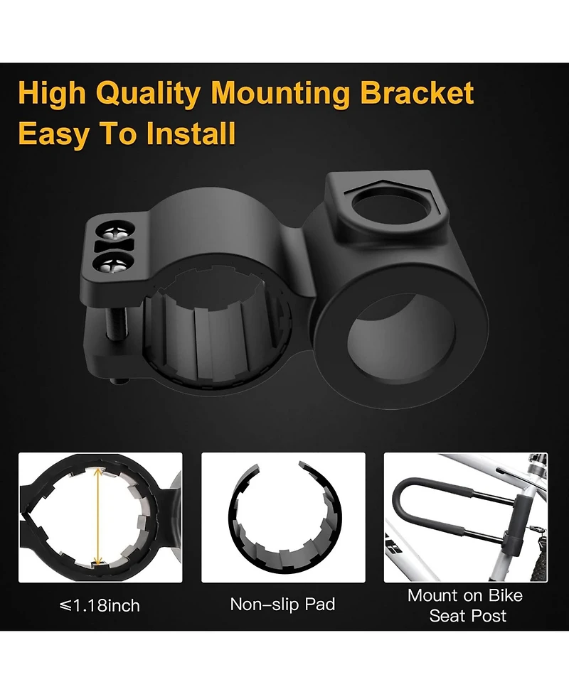 Batfox Heavy Duty Bicycle U-Lock, 16mm Shackle and 4ft/6ft Security Cable & Mounting Bracket for Bike, Motorcycle