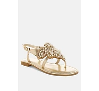 Opazie Metallic Pearl Embellished Flats