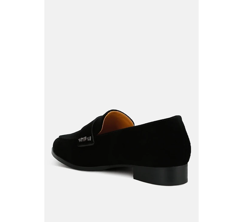 Studded Suede Loafers Women