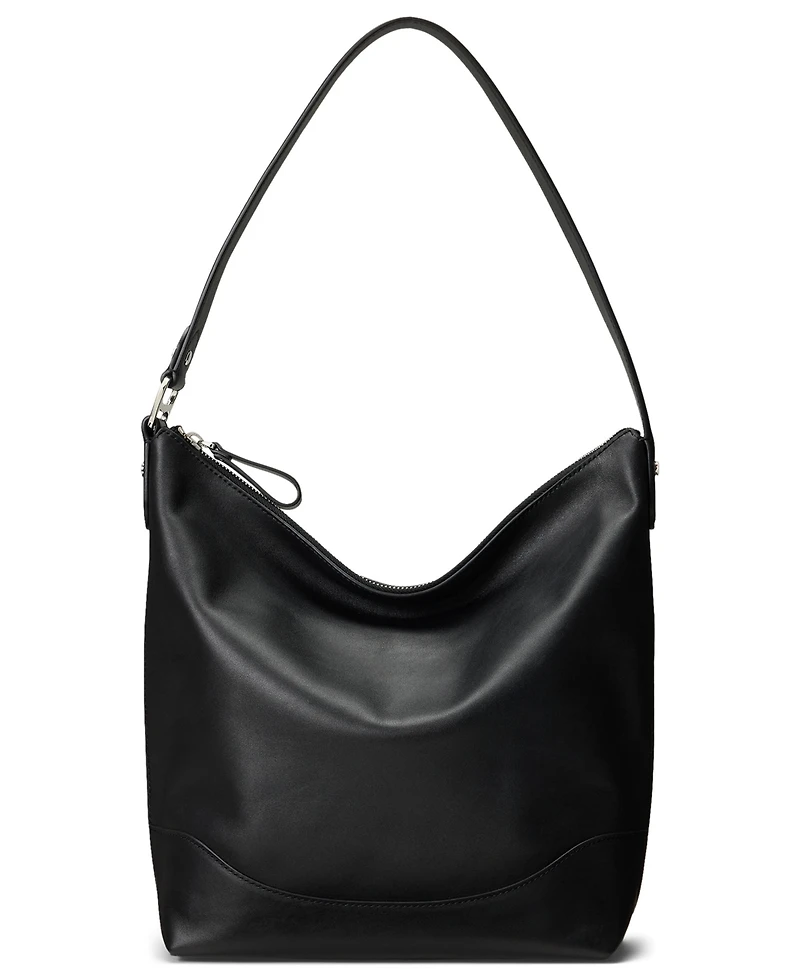 Lauren Ralph Smooth Leather Tasha Bucket Bag