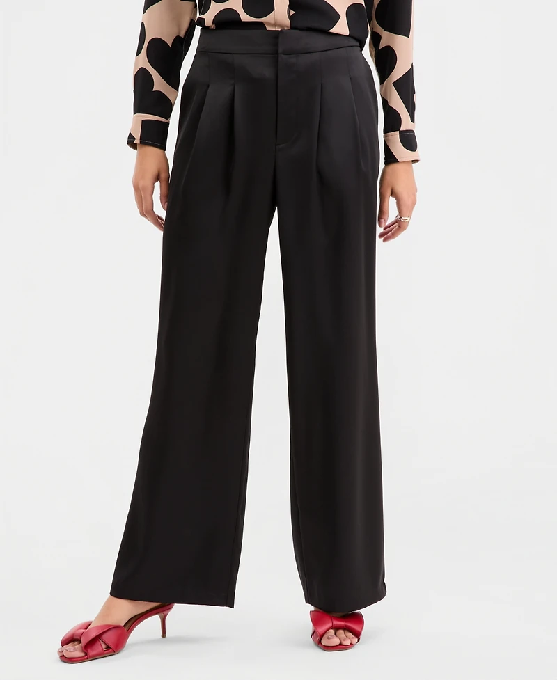 On 34th Women's Solid Satin Wide-Leg Pants, Macy's Exclusive