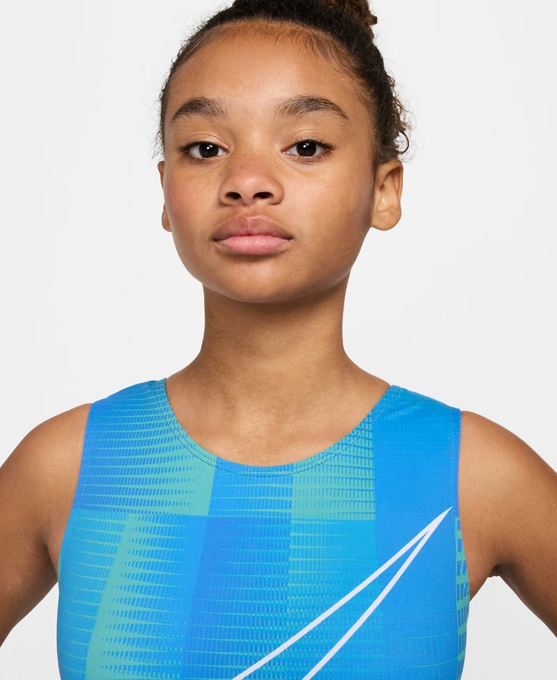 Nike Girls 7-16 Repeat Print Performance Gymnastics Leotard