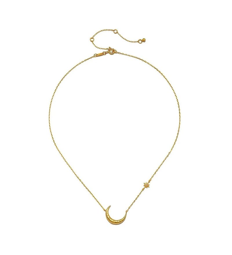 Satya Jewelry Ethereal Guide Moonstone Moon and Star Necklace