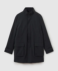 Reiss Men's Hybrid Removable Funnel Neck Overcoat
