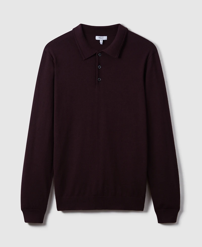 Reiss Men's Merino Wool Polo Shirt