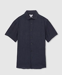 Reiss Men's Linen Short Sleeve Shirt