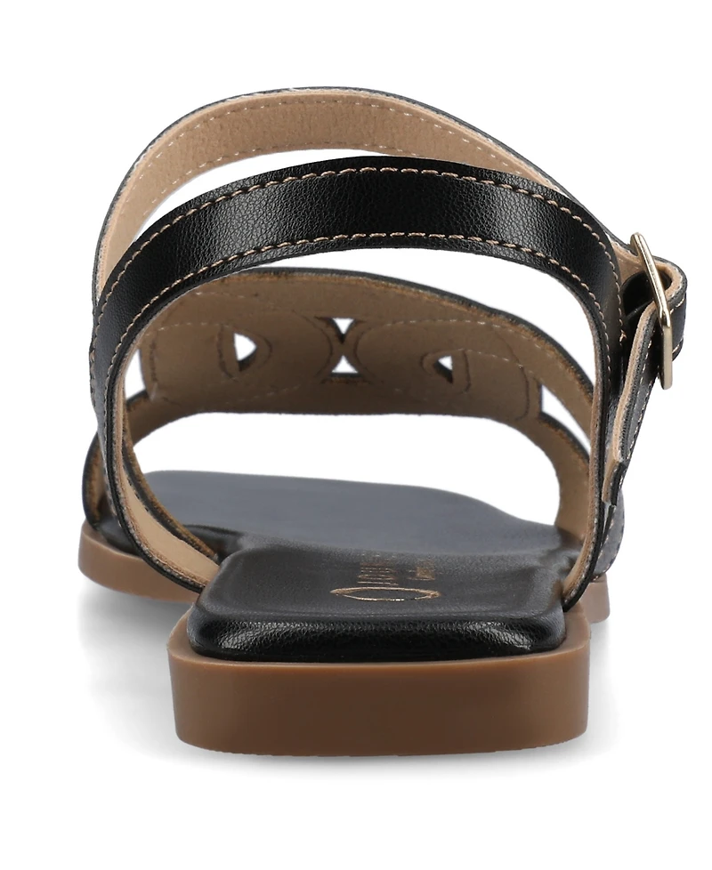 Journee Collection Women's Bridey Open Toe Ankle Strap Sandals