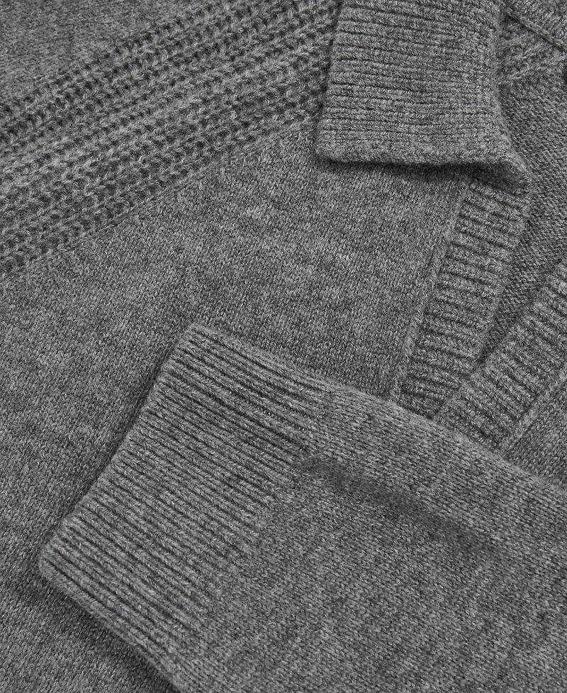 Reiss Men's Wool-Cashmere Open-Collar Sweater