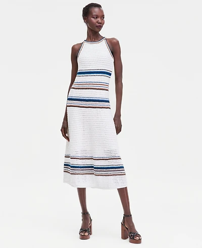 I.n.c. International Concepts Women's Sleeveless Crochet Striped Sweater Dress, Macy's Exclusive