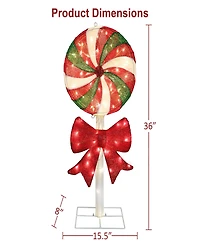 Puleo International 3' Pre-Lit Lollipop Christmas Holiday Decor