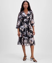 Robbie Bee Petite Chiffon Fit & Flare Dress