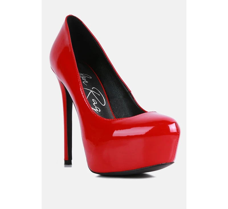 Pismis Patent Faux Leather Stiletto Pumps Women