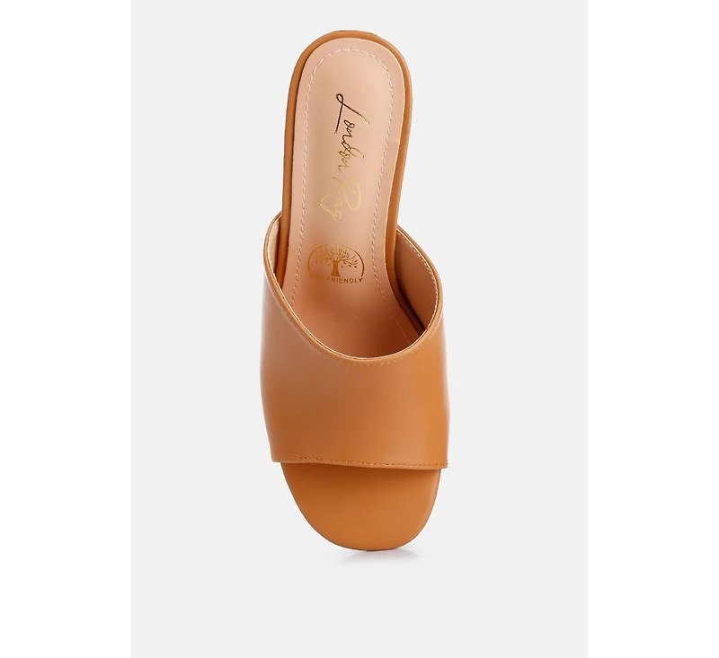 addie block heel slip on sandals