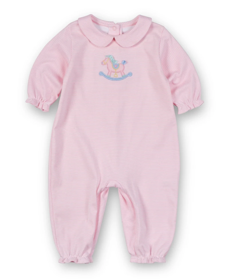 Florence Eiseman Baby Girls Stripe Knit Longall With Rocking Horse