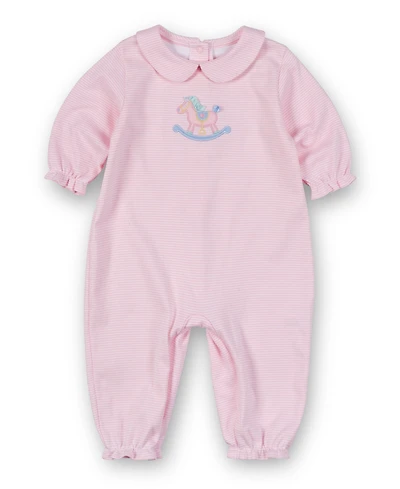 Florence Eiseman Baby Girls Stripe Knit Longall With Rocking Horse