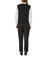 Yumi Women's Knitted Floral Sleeveless Sweater Vest