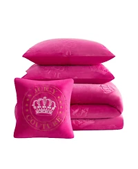 Juicy Couture Plush Reversible Embossed Crown 4-Pc. Comforter Set