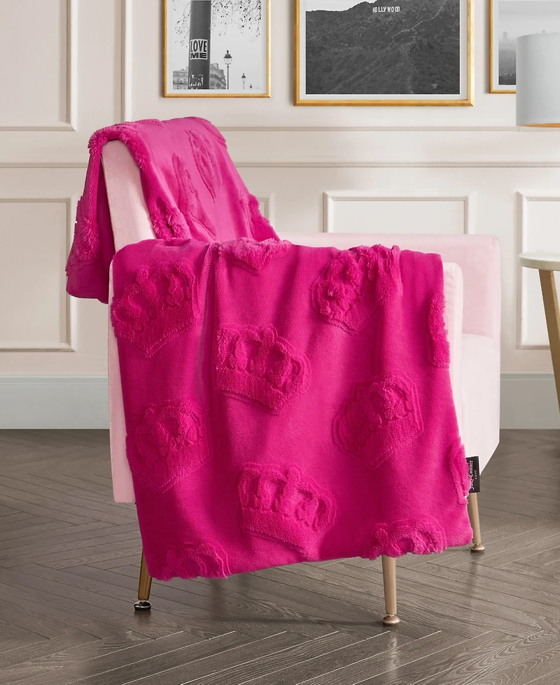 Juicy Couture Faux Fur Throw, 50"x70"