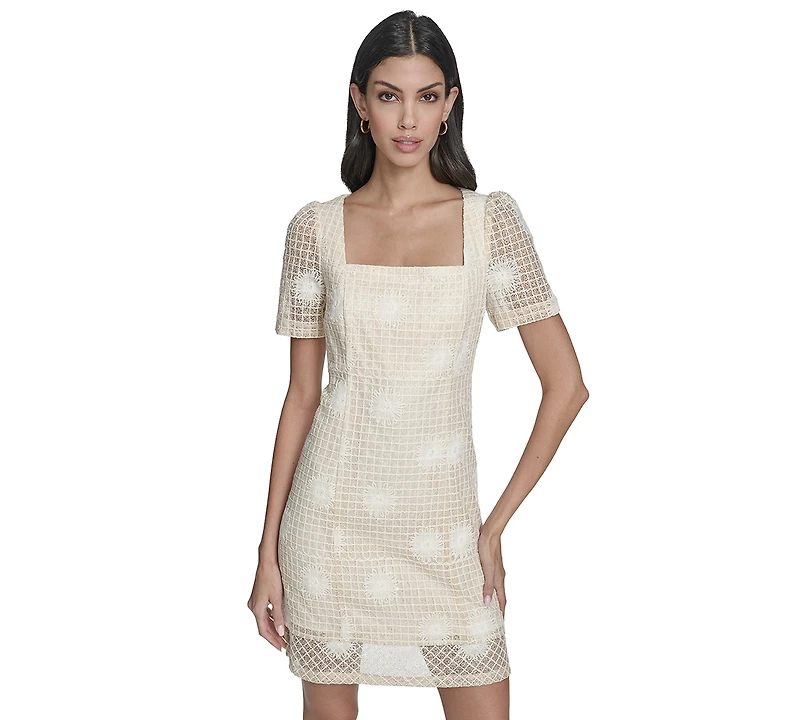 Vince Camuto Women's Novelty Square Neck Dress