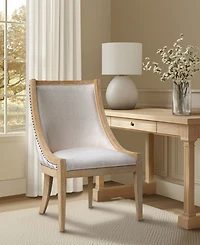 Martha Stewart Collection 24" Upholstery Brass Nailhead Trim Dining Chair