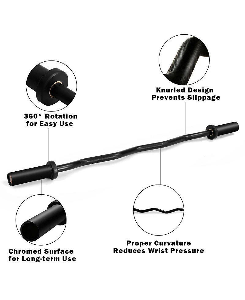 48 Inch Phosphate Steel Fitness Equipment Bar