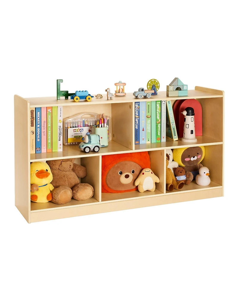 Slickblue 2-Tier Toy Storage Organizer with 5 Section Cubbies for Home