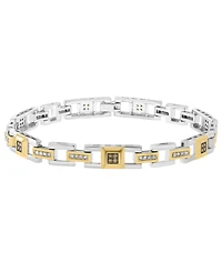 Effy Collection Men's White Diamond (1/3 ct. t.w.) and Brown Diamond (1/4 ct.t.w.) Bracelet in Sterling Silver
