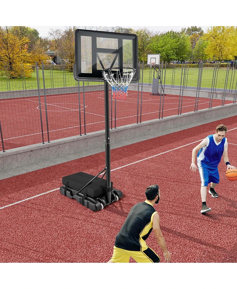 Costway Portable Basketball Hoop Stand Adjustable Height with Shatterproof Sandbag Wheels