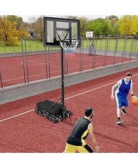 Costway Portable Basketball Hoop Stand Adjustable Height with Shatterproof Sandbag Wheels