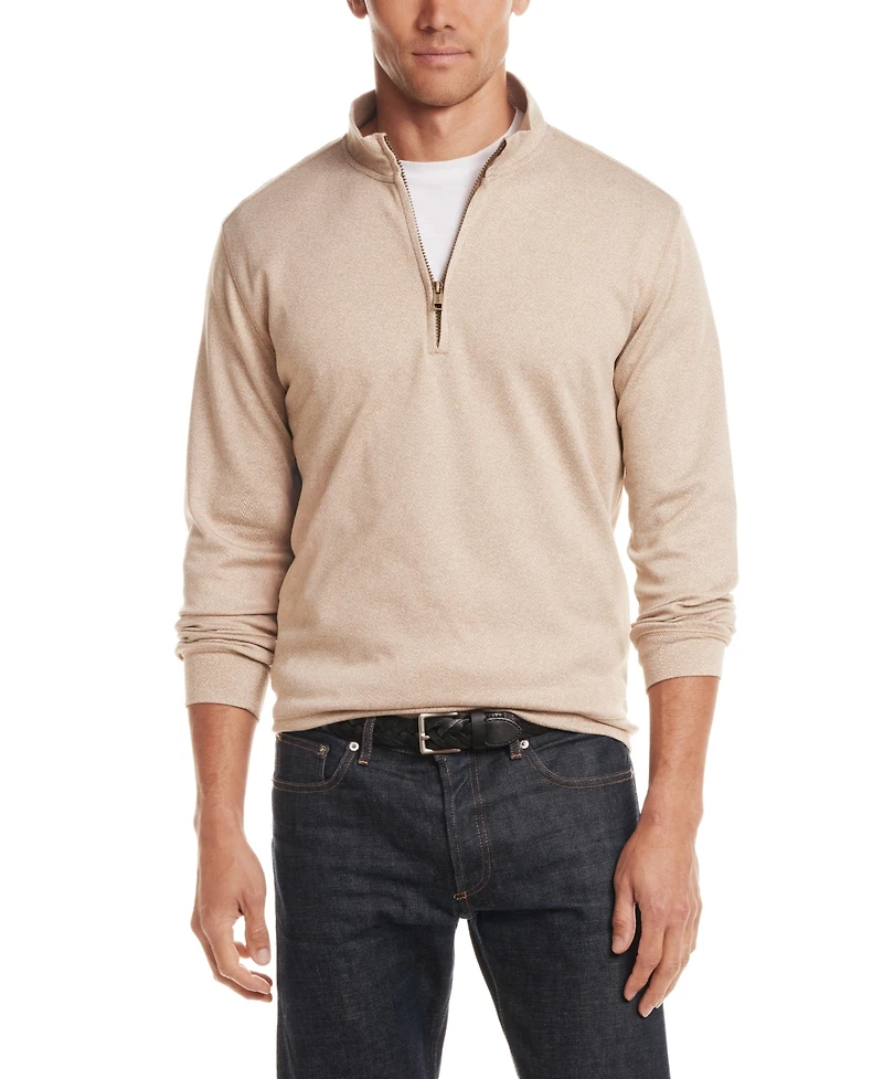 Weatherproof Vintage Men's Long Sleeve Mixy Quarter Zip Sweater