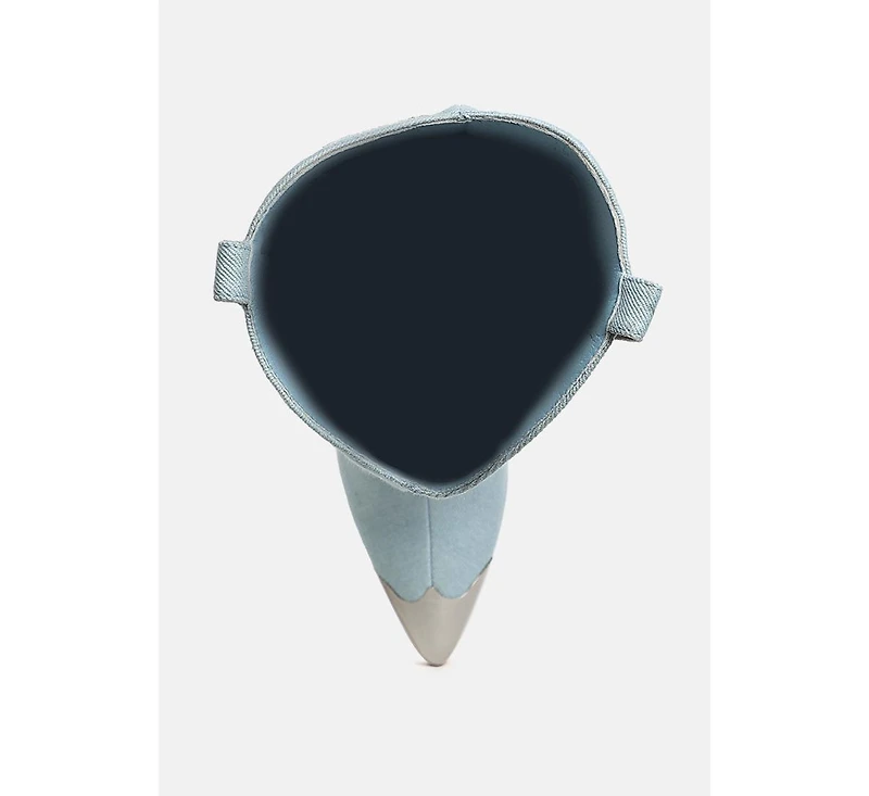 Ridda Metallic Cap Toe Denim Boots