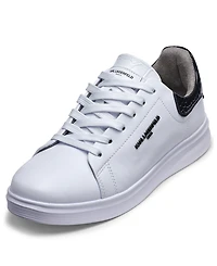 Karl Lagerfeld Paris Men's Round Toe Leather Sneakers