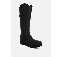 Indiana Charm Detail Calf Boots Women