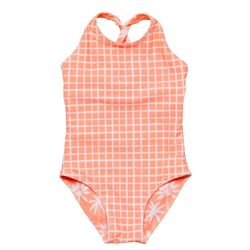 Snapper Rock Big Girls Cali Palms Recycled X Back Swimsuit