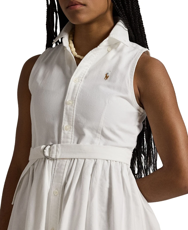 Polo Ralph Lauren Big Girls Belted Cotton Oxford Shirtdress