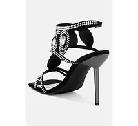 Fialka Diamante & Rhinestones Stiletto Sandals