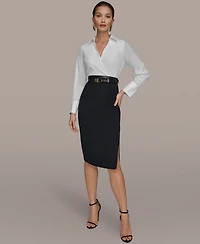 Donna Karan New York Petite Collared Midi Sheath Dress