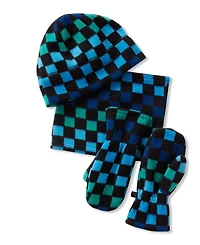 Lands' End Kids Cozy Fleece Hat-Scarf-Gloves Set