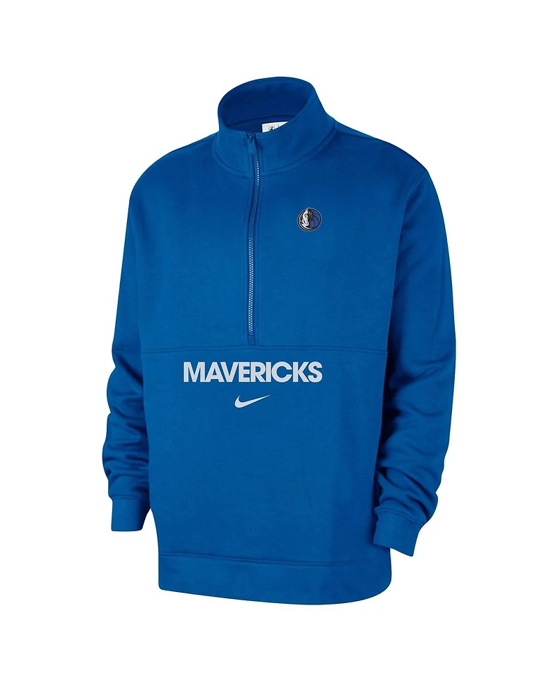Nike Men's Royal Dallas Mavericks Courtside Club Half-Zip Jacket