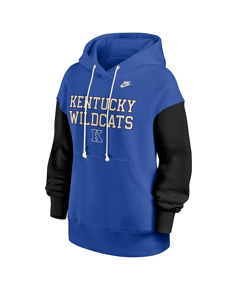 Nike Women's Royal/Black Kentucky Wildcats Oversized Legacy Phoenix Pullover Hoodie