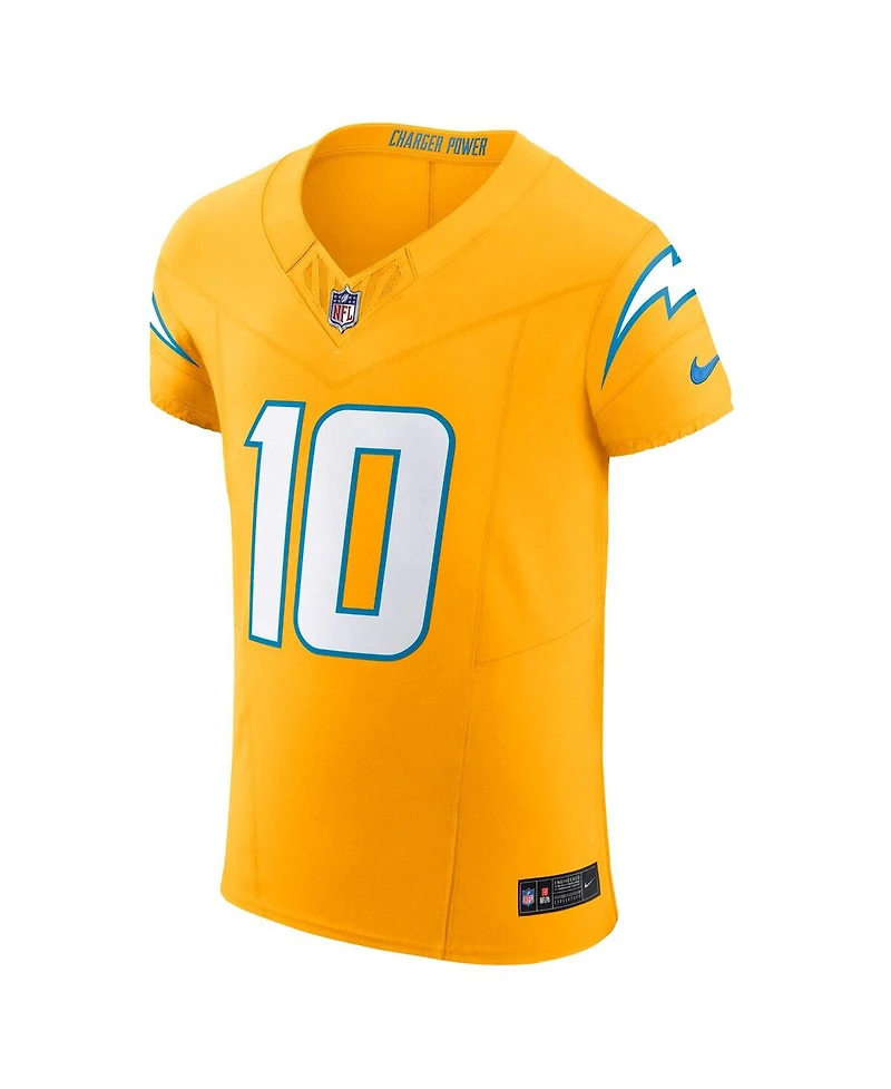 Nike Men's Justin Herbert Gold Los Angeles Chargers Alternate Charger Power Vapor F.u.s.e. Elite Jersey
