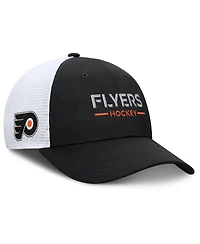 Fanatics Men's Black/White Philadelphia Flyers Authentic Pro Rink Lockup Adjustable Trucker Hat