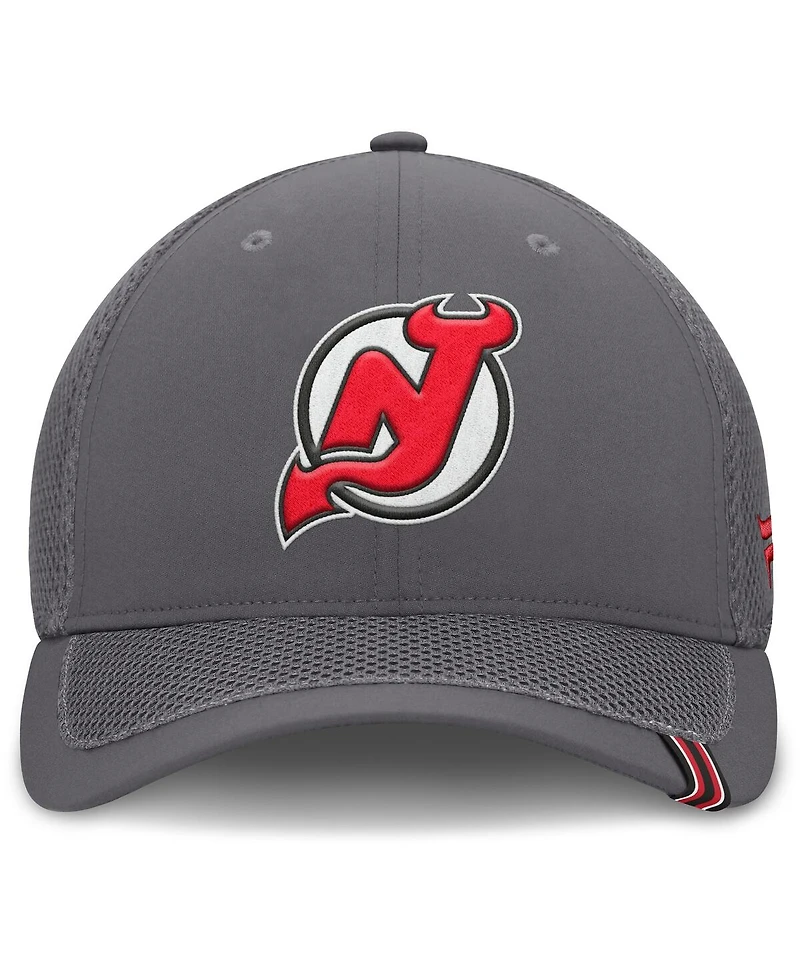Fanatics Men's Gray New Jersey Devils Clincher Team Stripes Flex Hat